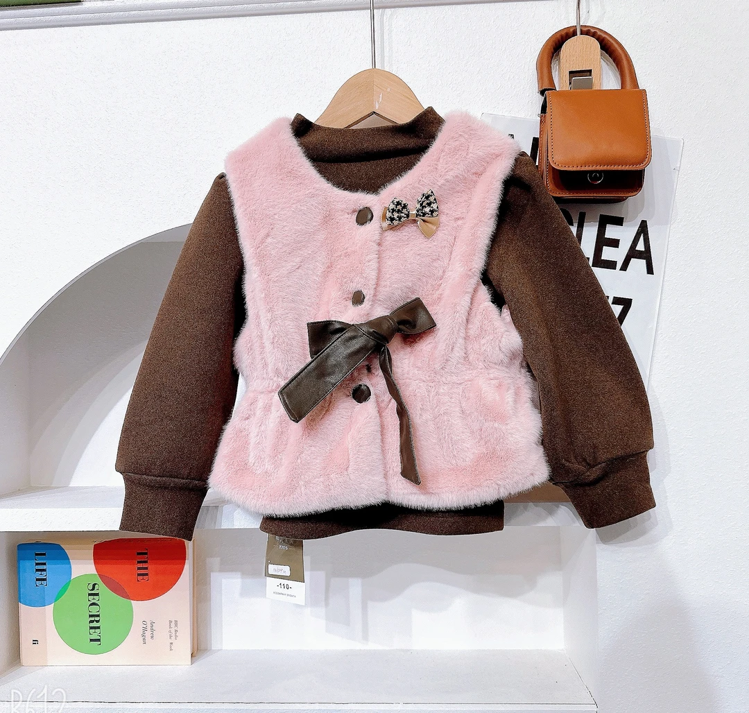 【新疆包邮】独角兽新款加绒打底衫+马甲两件套M624