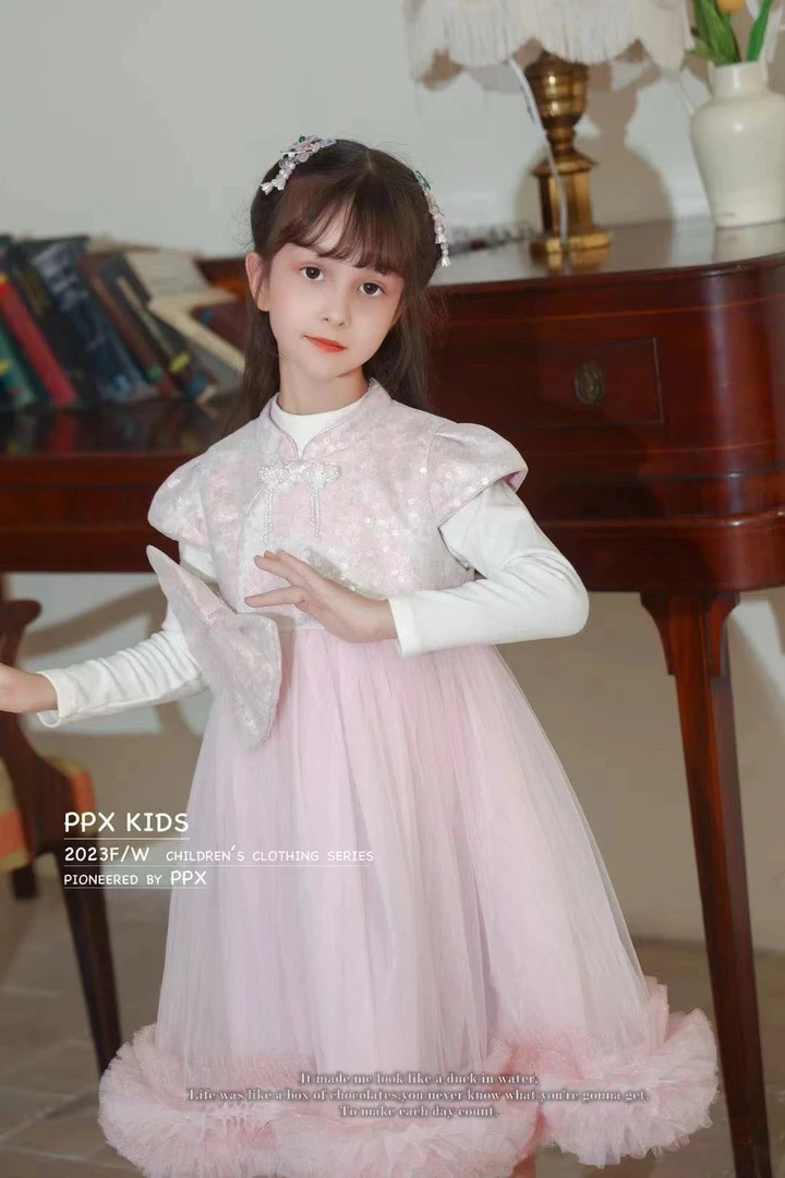 【新疆包邮】独家兽新款国风连衣裙带蝴蝶结F462