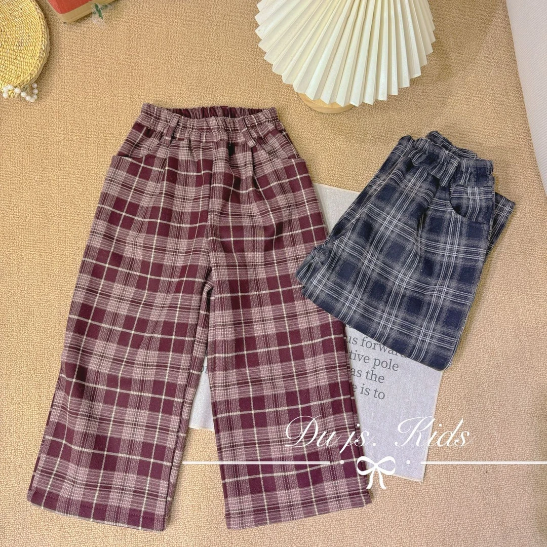 【新疆包邮】新款格子加绒直筒裤S437