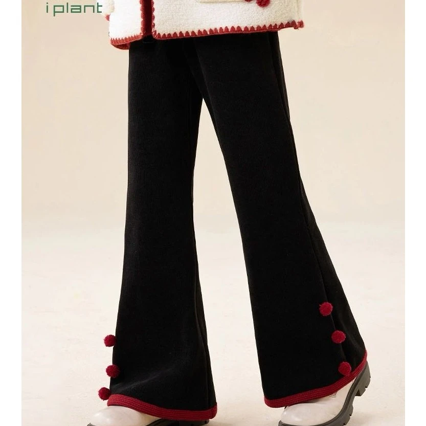 【新疆包邮】独角兽新款加绒毛球喇叭裤H880