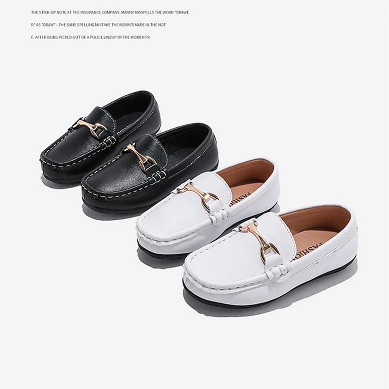 男童皮鞋英伦风软底真皮宝宝豆豆鞋儿童时尚洋气学生表演百搭单鞋