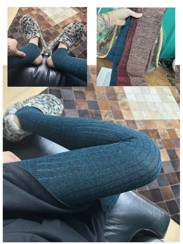 脚踩款彩棉缎纹打底裤百搭洋气高级轻奢品质ins设计师穿搭街拍