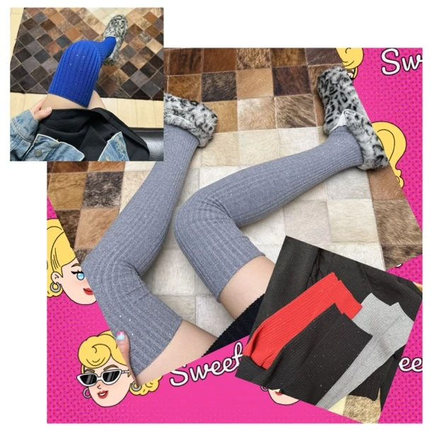 CCS过膝微闪亮片袜潮袜百搭高级轻奢品质ins设计穿搭街拍网红