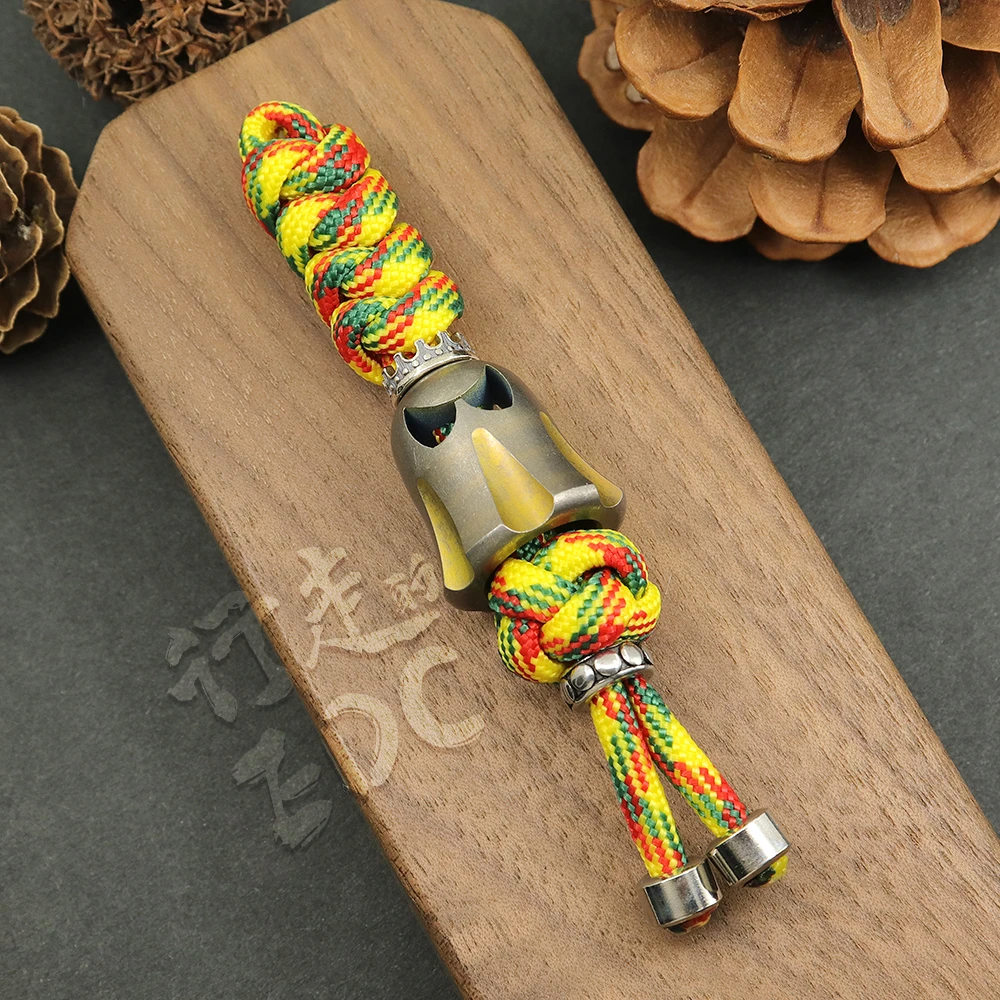 【金色系】推牌吊坠成品钛合金树脂刀坠挂绳EDC解压玩具