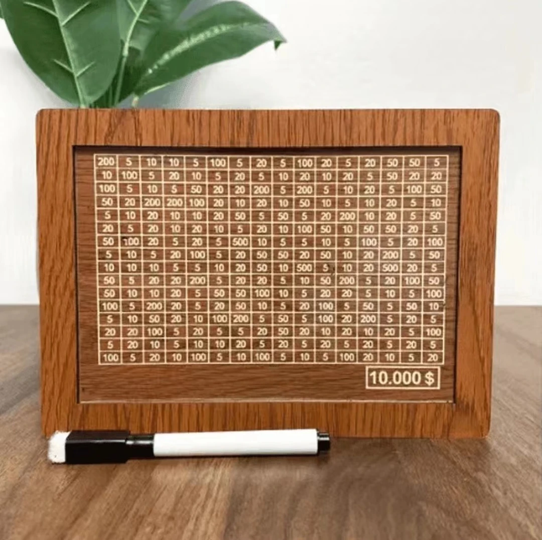 木质高级生日礼品存钱罐男女通用高端特色礼物出口定制款只进不出