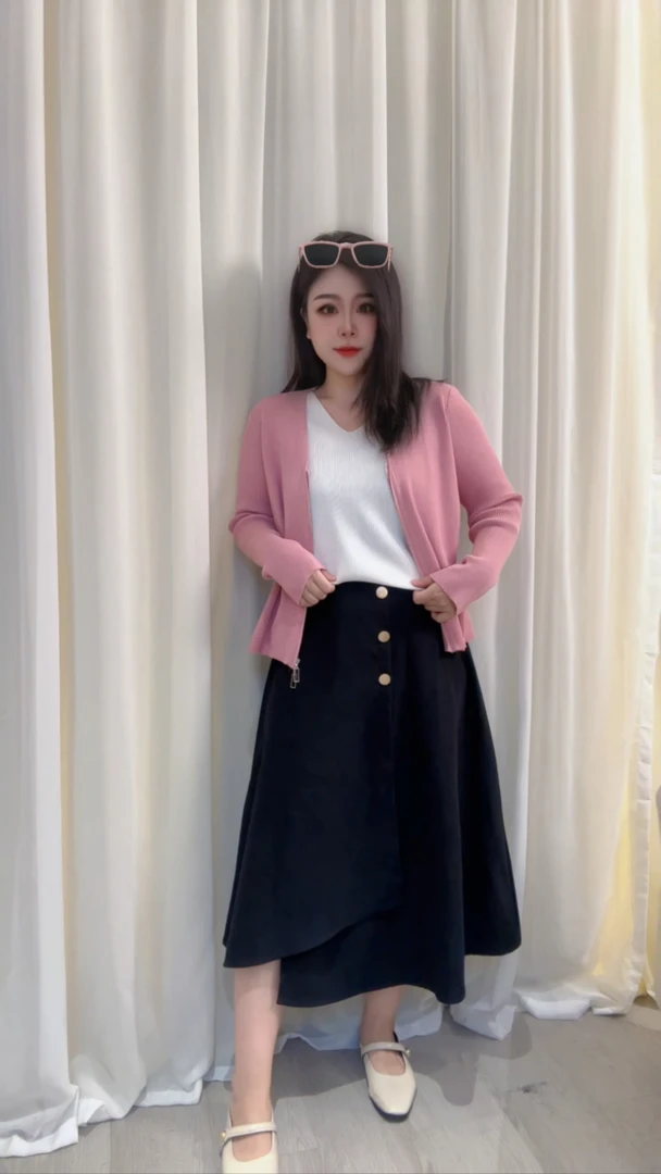 【仅裙子】胖MM气质高腰显瘦百搭遮肚时尚半身裙DD9001