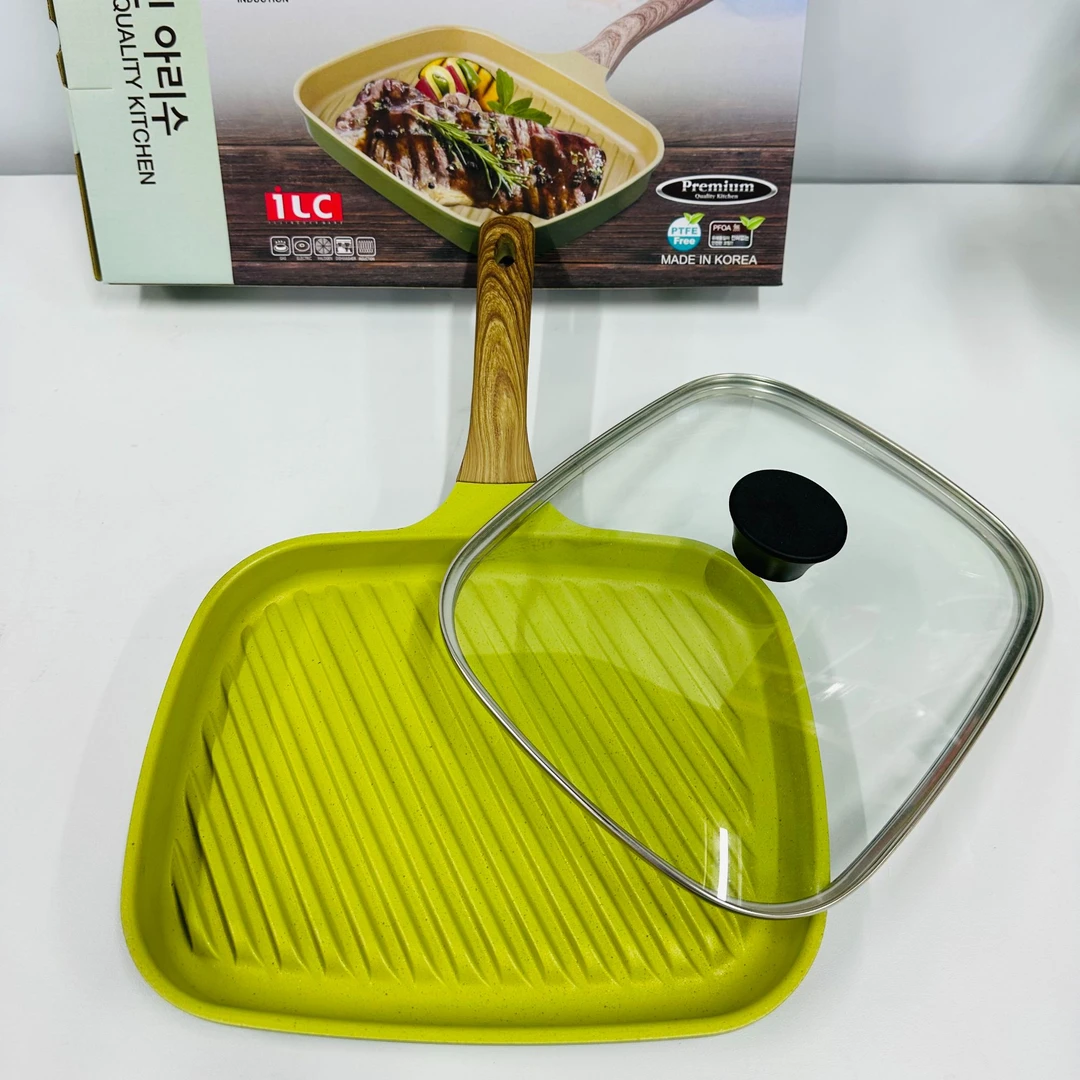 韩国方煎锅通用带盖牛排煎锅多用（瑕疵背面轻微掉漆）