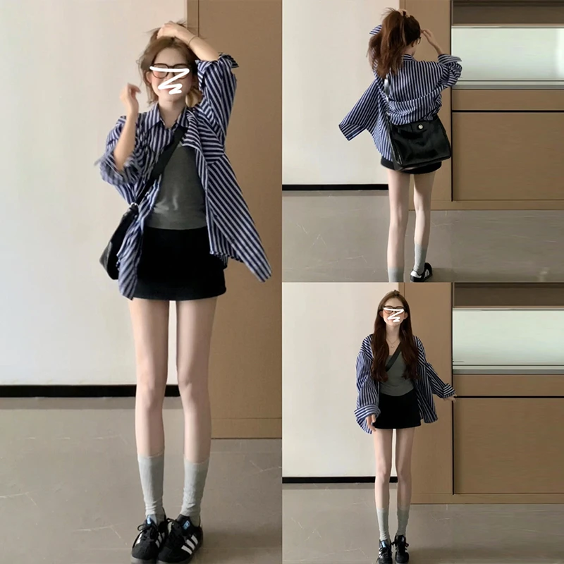 衬衫女秋冬2025新设计感初春叠穿内搭衬衣韩版外套5191