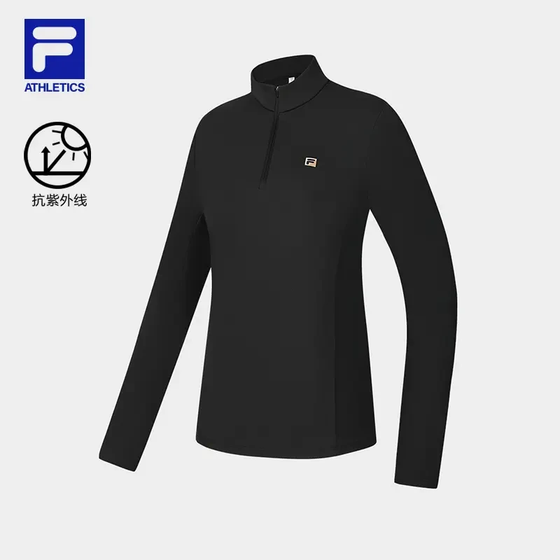 Fila/斐乐女士冬款半拉链加绒保暖内搭户外运动长袖  A11W441202F