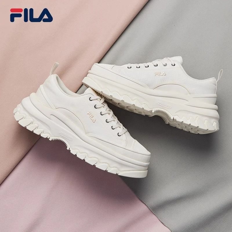 Fila/斐乐【LAVA松糕鞋】帆布鞋休闲百搭白鞋运动F12W124155F