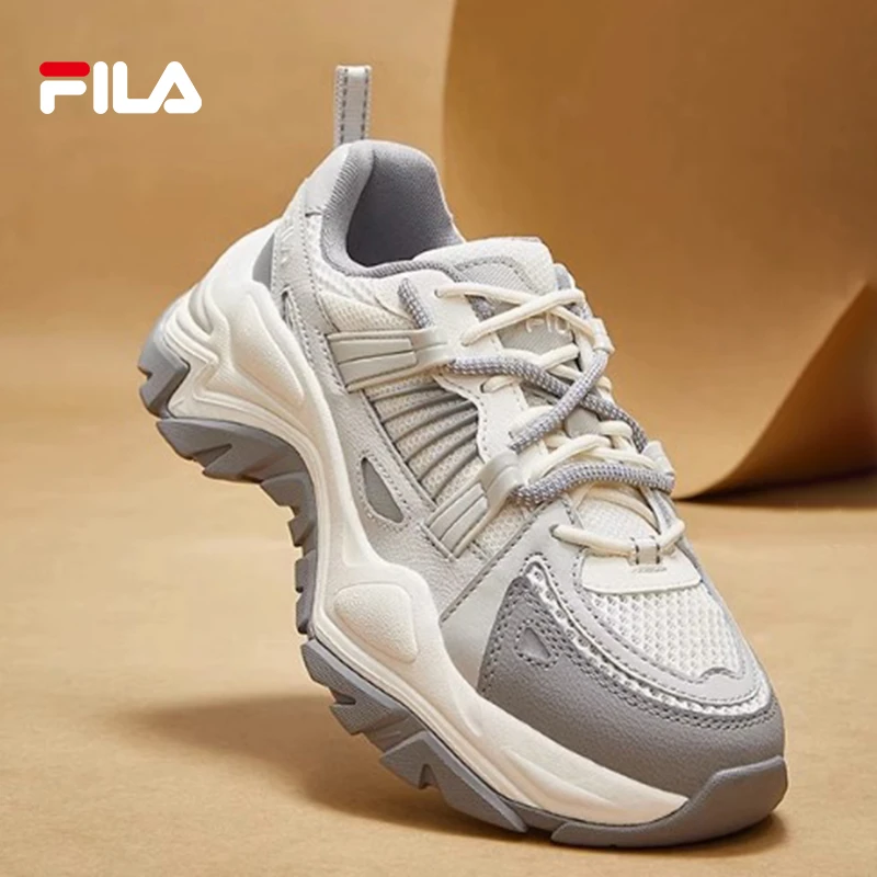 Fila/斐乐【鱼刺1S+】经典复古运动女鞋厚底增高老爹鞋F12W331111F