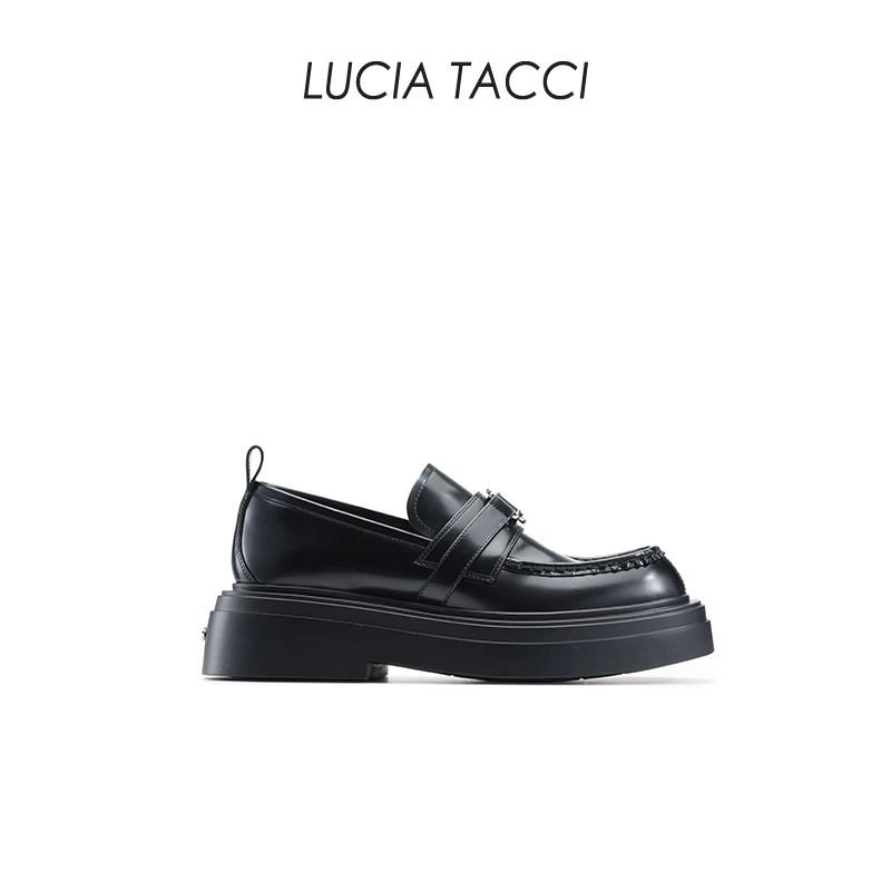 LUCIA TACCI李一桐同款｜经典金属搭扣西装风厚底乐福鞋单鞋女