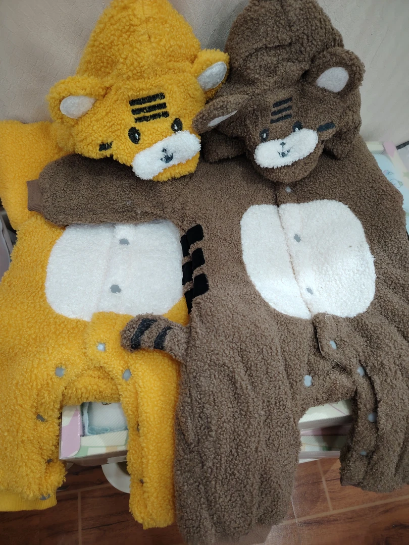 钓Y猫1133泰迪绒小老虎厚棉连帽哈衣