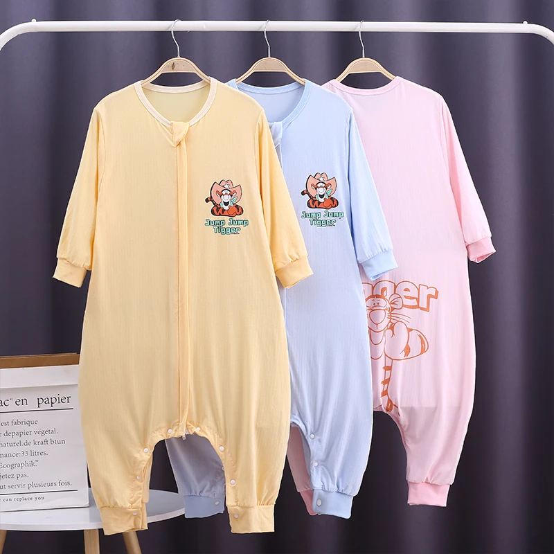 莫代尔竹棉宝宝分腿睡袋夏季薄款连体防踢空调服男女童婴幼儿睡袋