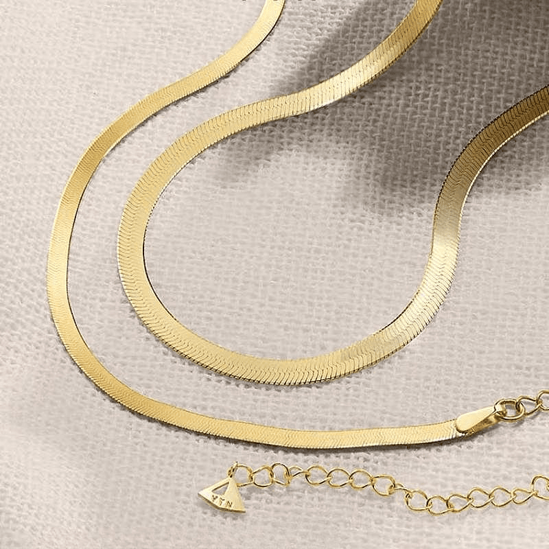 BORMOND/泊漫ins黄金蛇骨链AU750刀片链18K金锁骨链百搭欧美轻奢