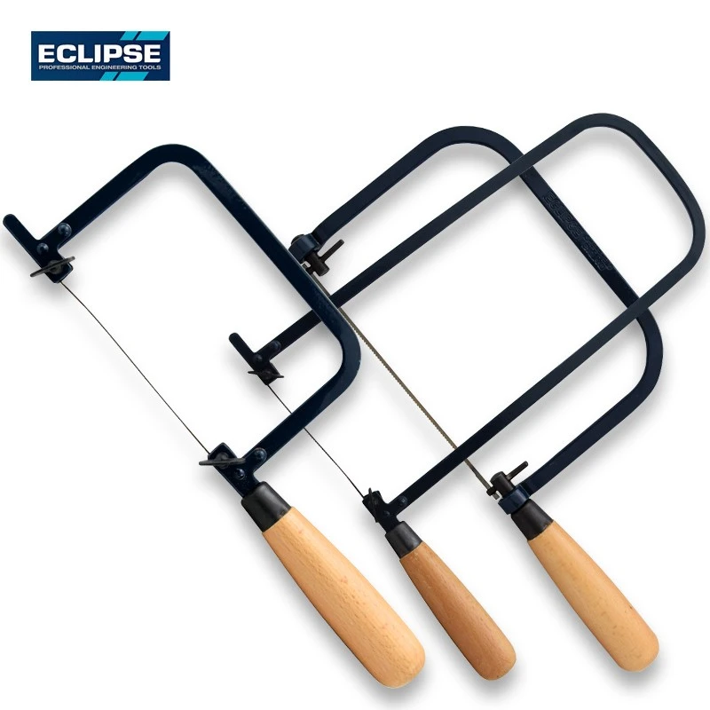 ECLIPSE金牌钢锯架线锯DIY木工锯钢丝锯子木柄金属弓形锯铜板锯架