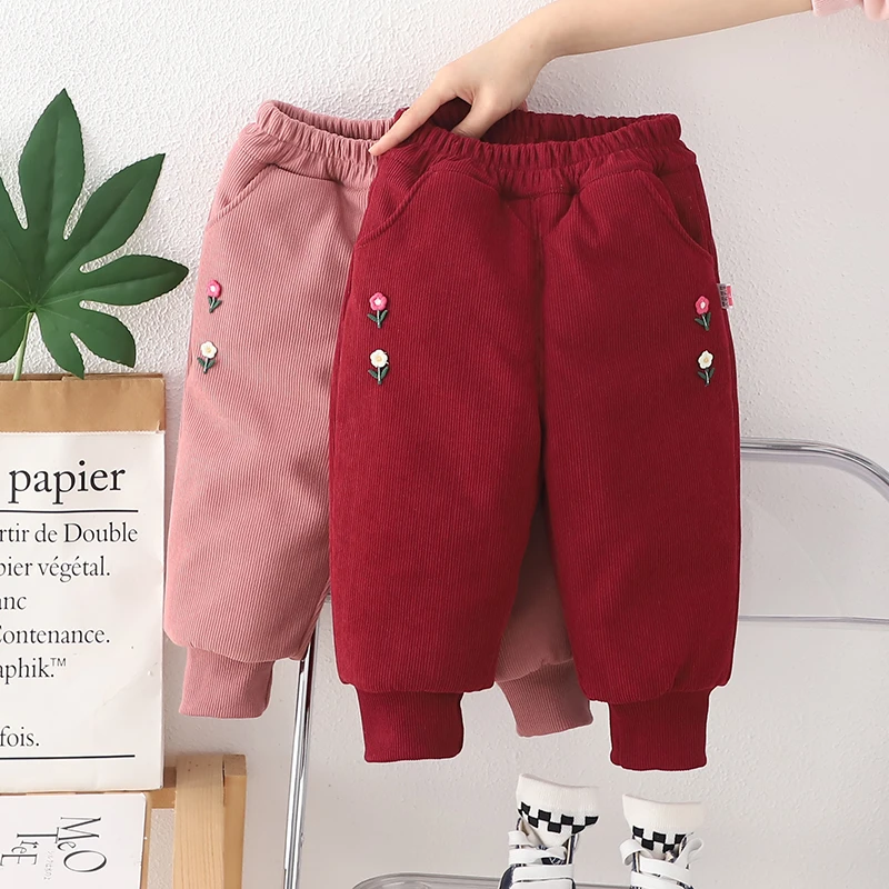 女童棉裤三层加厚加绒冬季儿童超厚保暖裤子夹棉一条过冬北方外穿