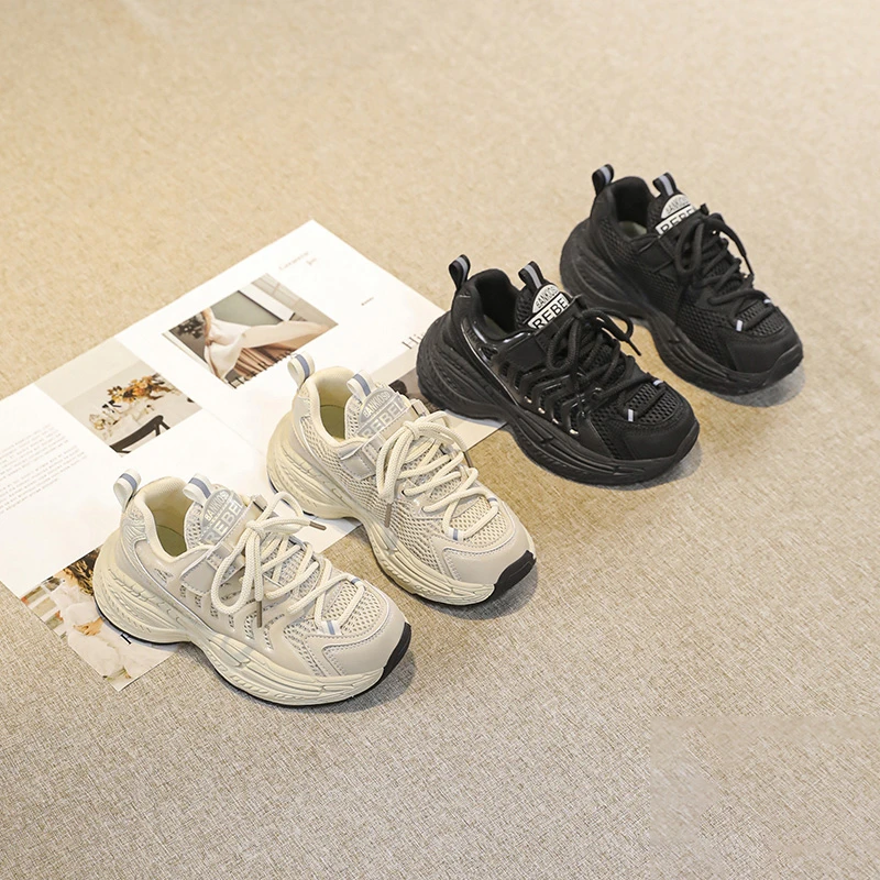 【淼淼家专属】B85童鞋男童运动鞋春秋2024新款儿童黑色透气老爹鞋