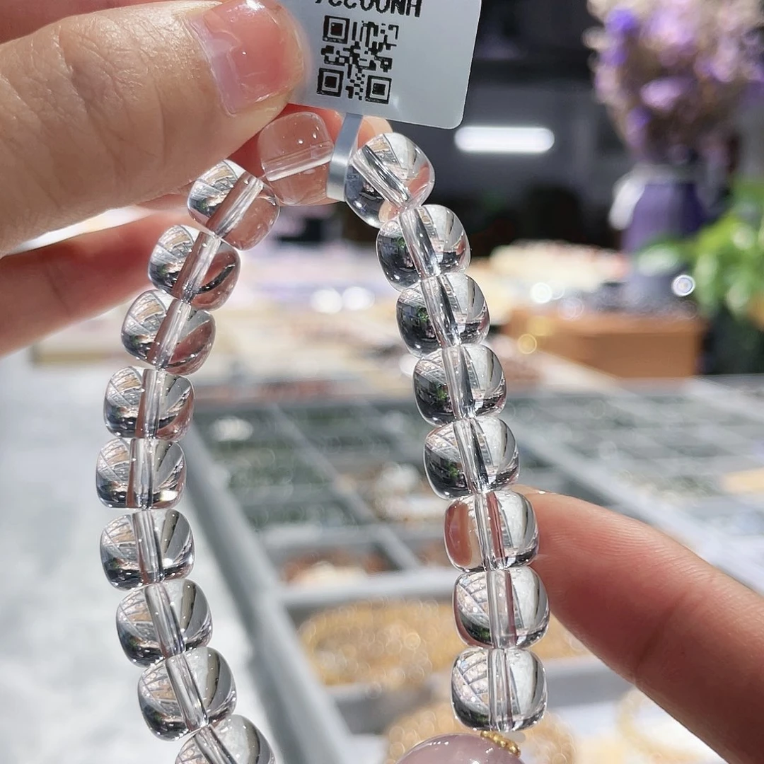 水晶手链银S925镶嵌手串