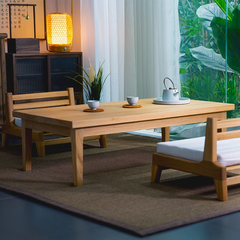 lepu/乐朴纯实木榻榻米茶几老榆木小茶几简约飘窗桌纯实木地台桌