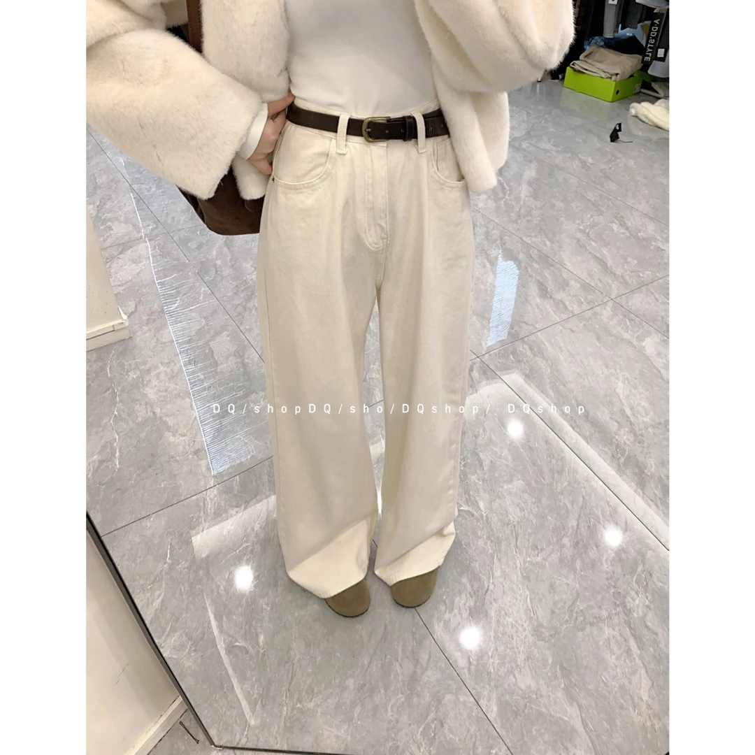 【 新宠牛仔】 奶杏色牛仔裤
