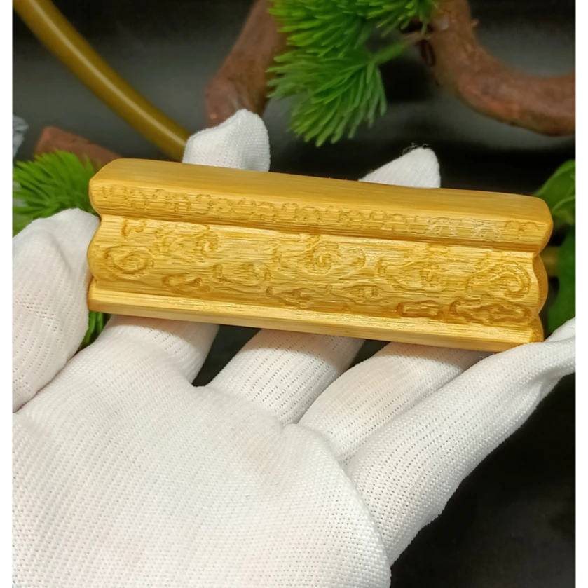 实心竹雕刻升官发财文玩手把件