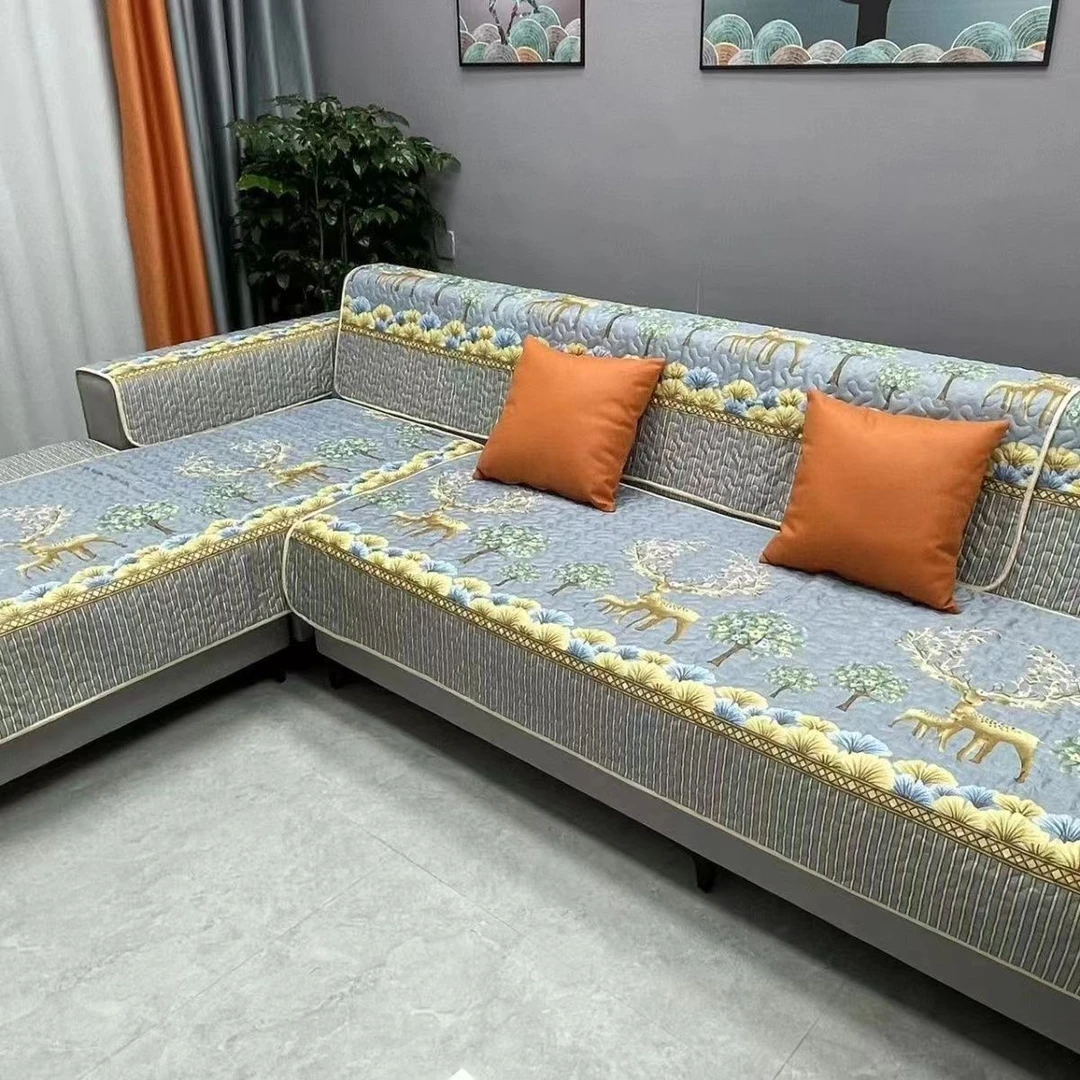 新款沙发垫一套四片四季通用防滑沙发垫简约沙发垫沙发套罩坐垫子