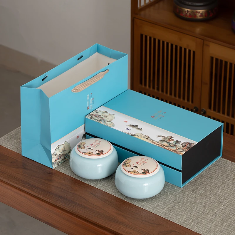 儒卿茶叶包装盒空礼盒通用碧螺春信阳毛尖陶瓷罐明前龙井包装空盒