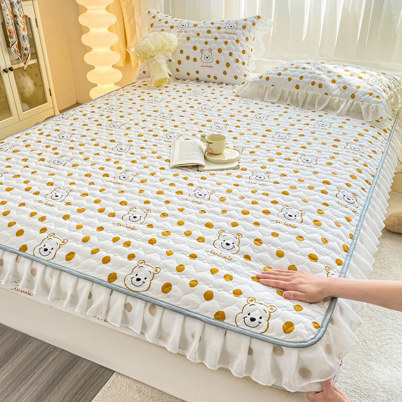 卡通夹棉床笠单件床罩2023新款床垫保护罩床套罩床单防滑款防尘罩