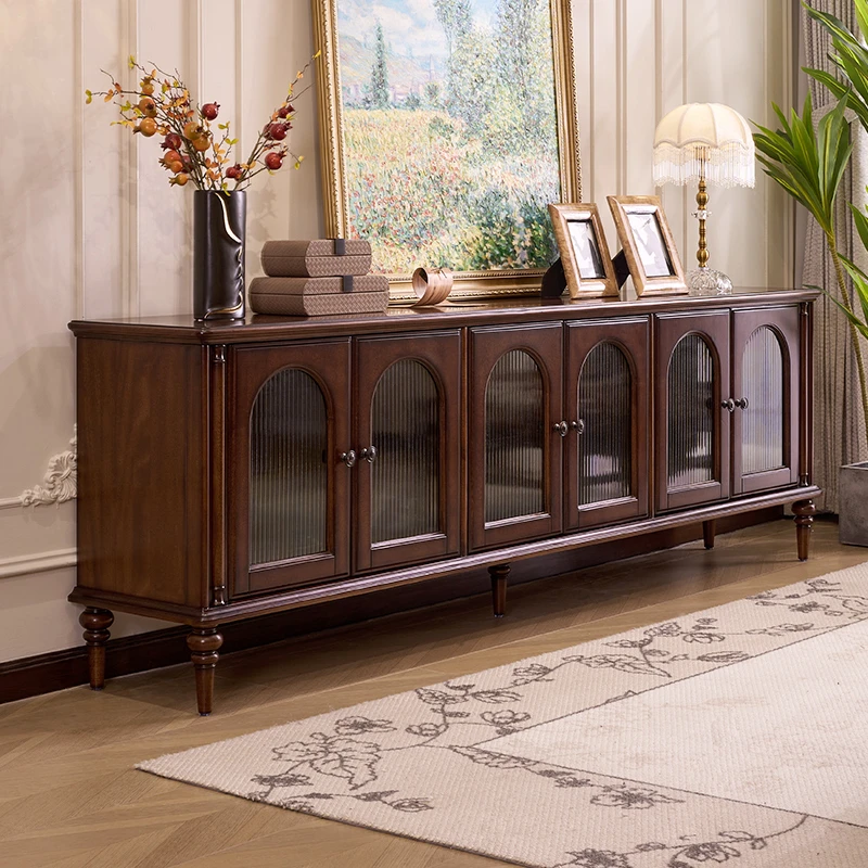 慕家时光法式复古家用实木电视柜美式中古风客厅电视机柜储物柜