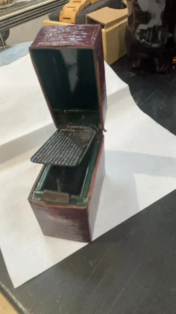 日本回流真皮墨水瓶摆件