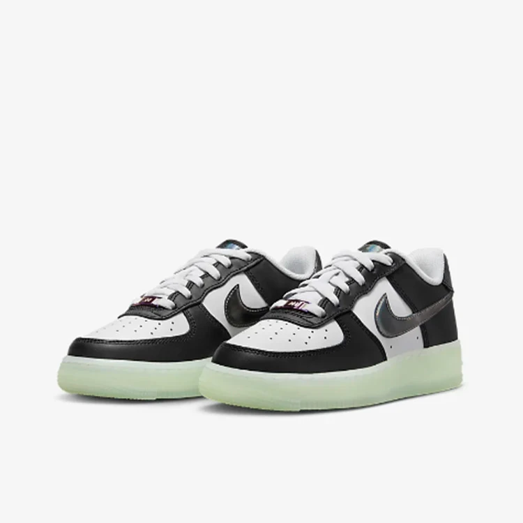 NIKE/耐克FZ5529-103AIRFORCE1LV8(GS)大童黑白鞋空军一号新款