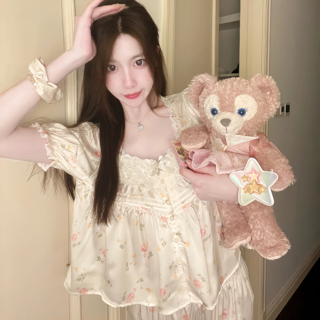 九九葉^「古堡Shelliemay」纯欲冰丝甜美少女性感家居服睡衣