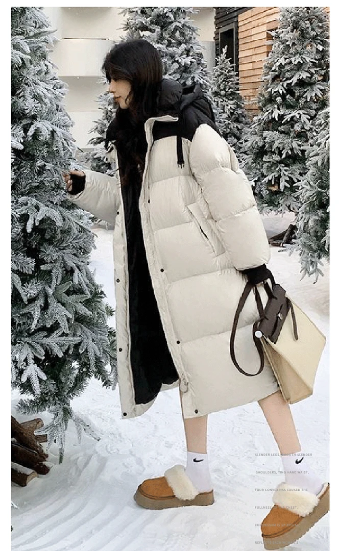 女新款冬季超长款大码羽绒服棉服过膝加厚韩版长款