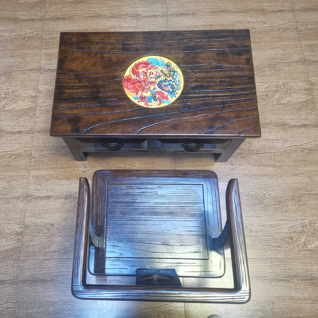 66*40*33新中式家用复古双抽屉飘窗装饰摆件