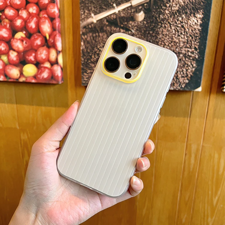 适用于苹果16手机壳行李箱波纹款微晶软磨砂创意防摔全包保护壳