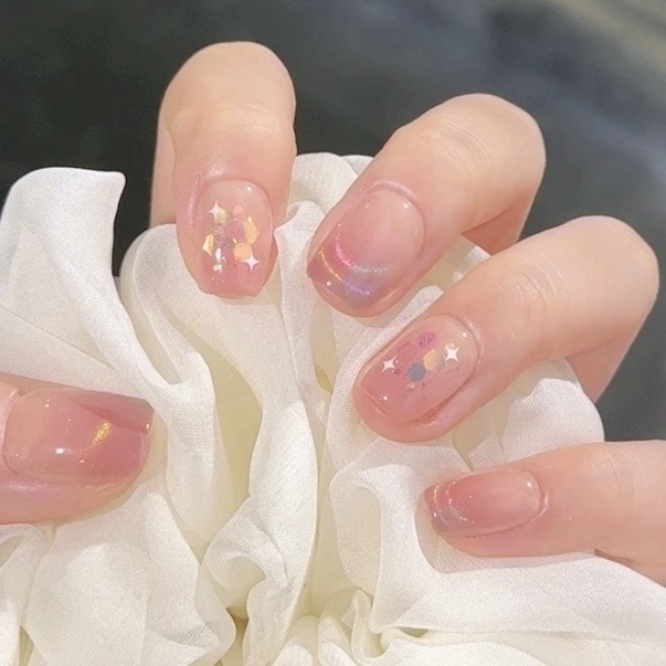 【浪漫满屋】野世手工穿戴甲 撞色双光圈猫眼 人鱼姬亮片显白少女款