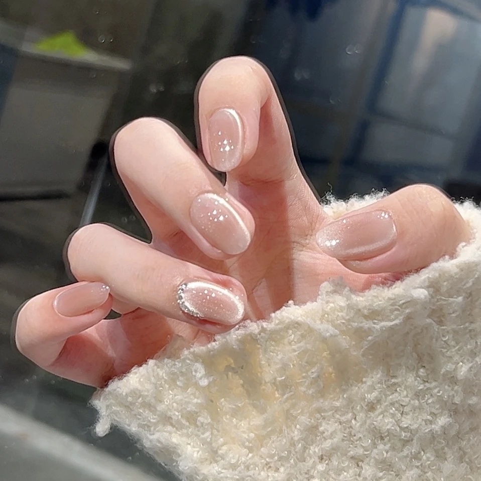 【大女主】野世手工穿戴甲 玻璃珠猫眼超闪碎钻 温柔显白千金款