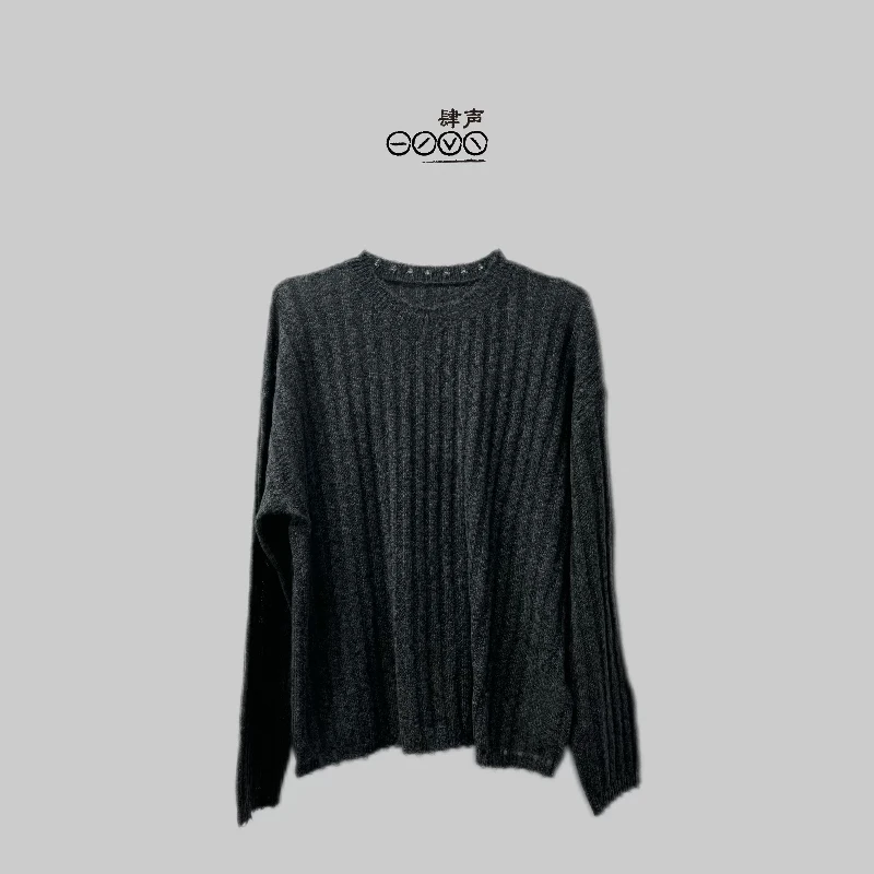 肆声｜轻奢坑条坏边针织衫