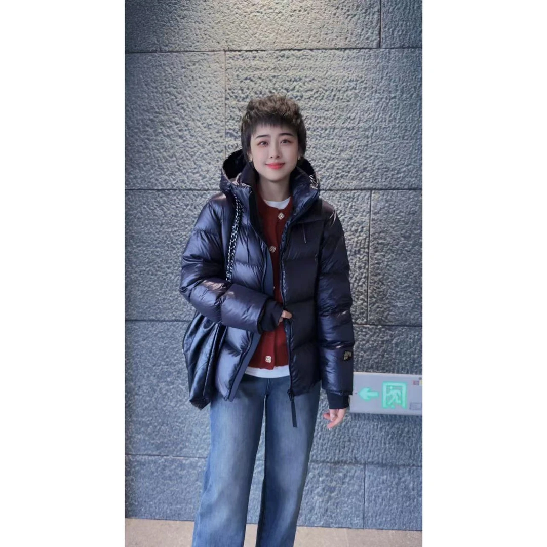 静姐【枫丹白露】~90白鹅连帽宽松加厚黑金白鹅羽绒服JYX23007