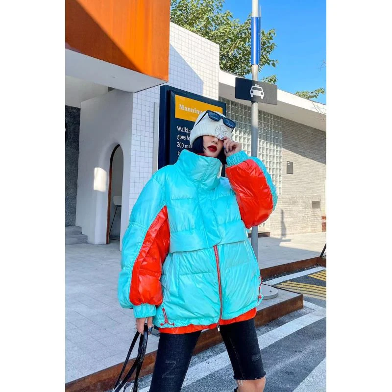 时尚潮面立领短款保暖羽绒服6631