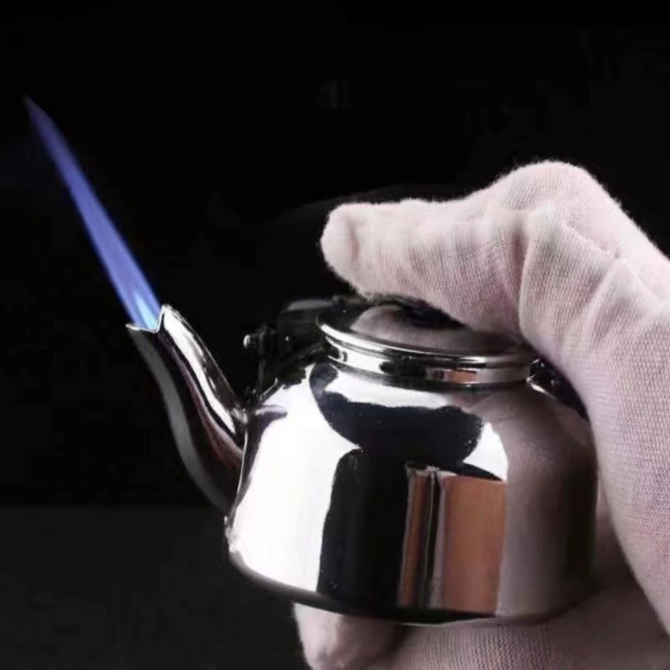 把把壶型金属茶壶防风打火机个性创意电镀水壶点烟器创意感打火机