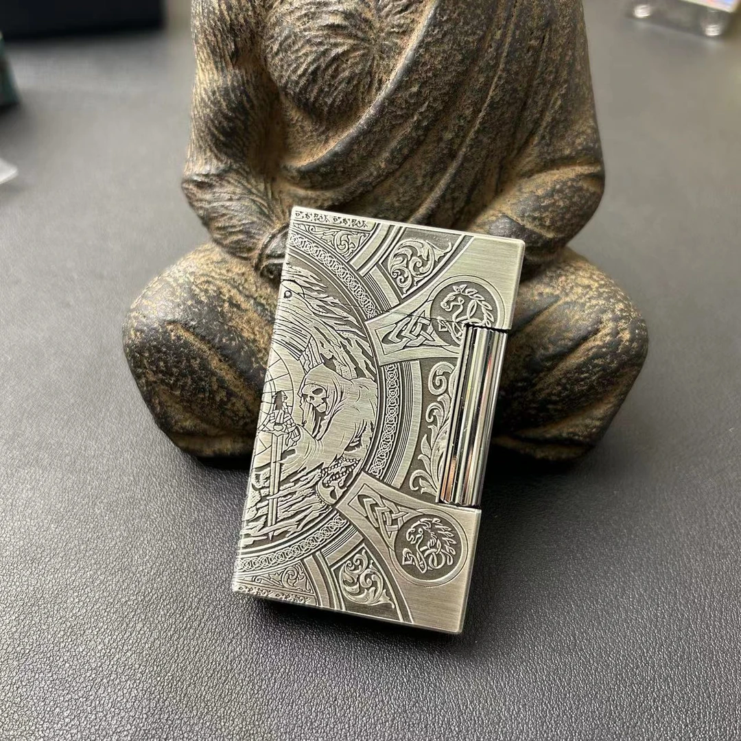 克雷斯 六面熏银做旧天启四骑士 高端朗声打火机