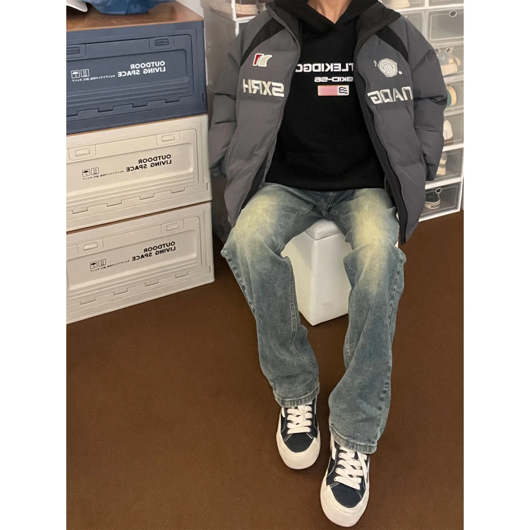 布老哥Blog冬季棉服字母印花加厚2023新款国潮情侣棉衣外套潮W676