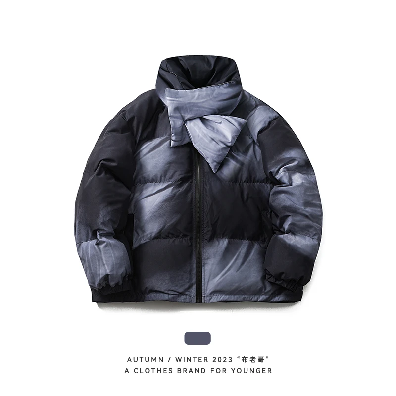 布老哥Blog国潮可拆卸加厚立领面包服休闲百搭棉服情侣上衣潮W735