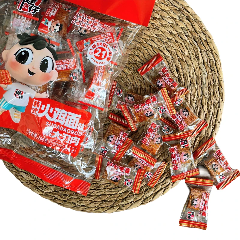 健仔大刀肉宿舍传统火鸡面烧烤味地道怀旧面筋麻辣鲜香零食独立包