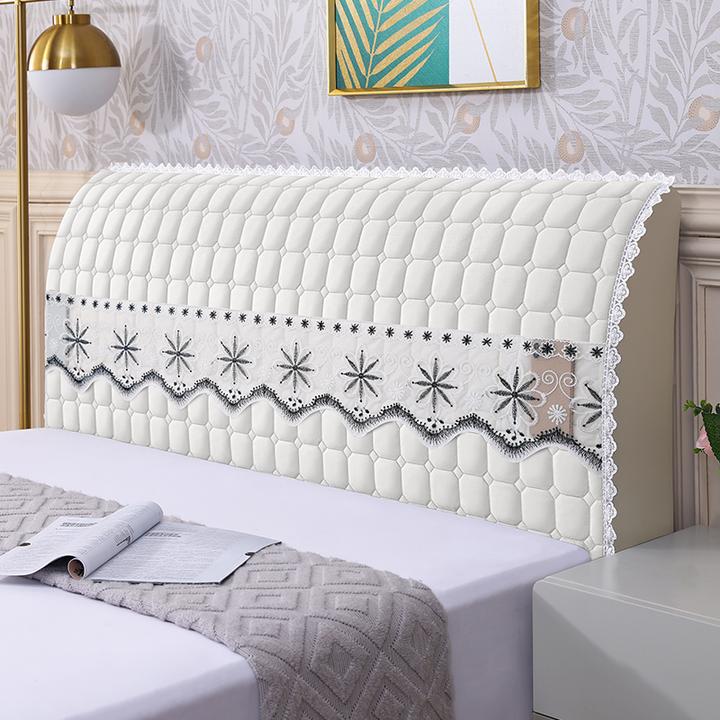 加厚夹棉高级感床头套罩木床靠背软包全包万能通用防尘罩2024新款