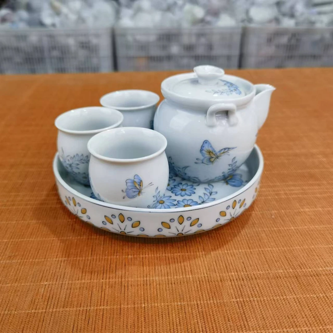 蝶恋花手抓壶女士功夫茶具防烫泡茶壶一壶三杯带壶承 mc020