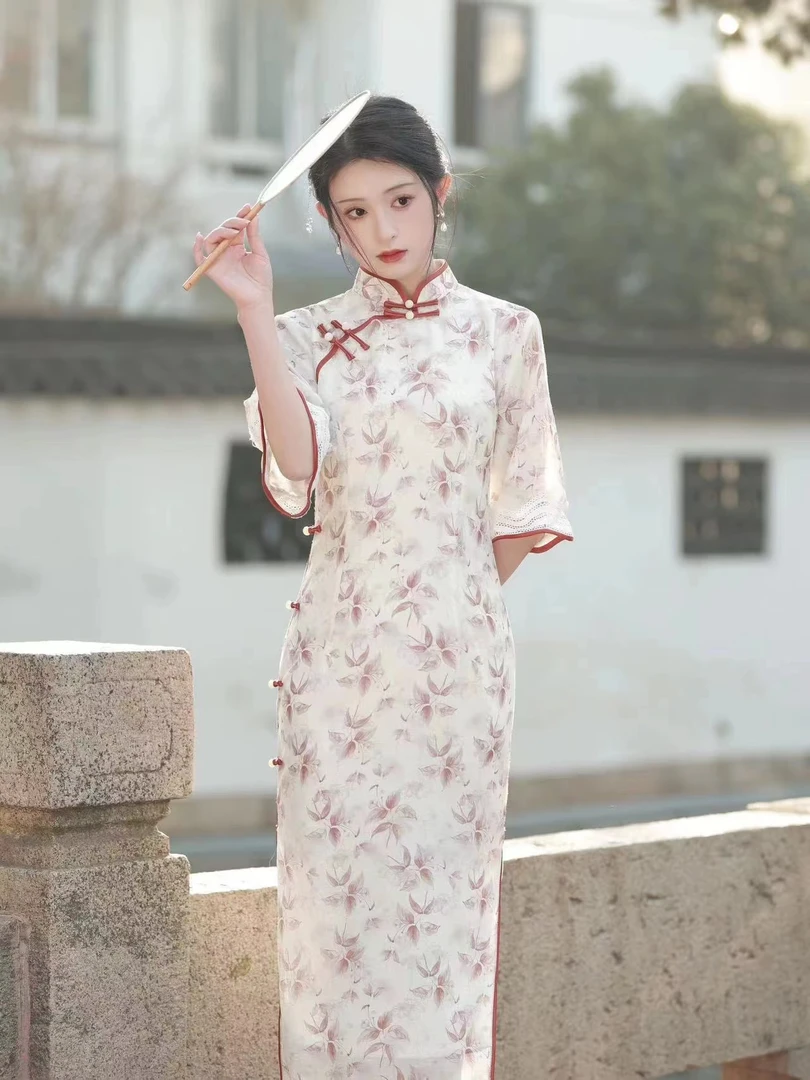 复古双层新中式改良版旗袍