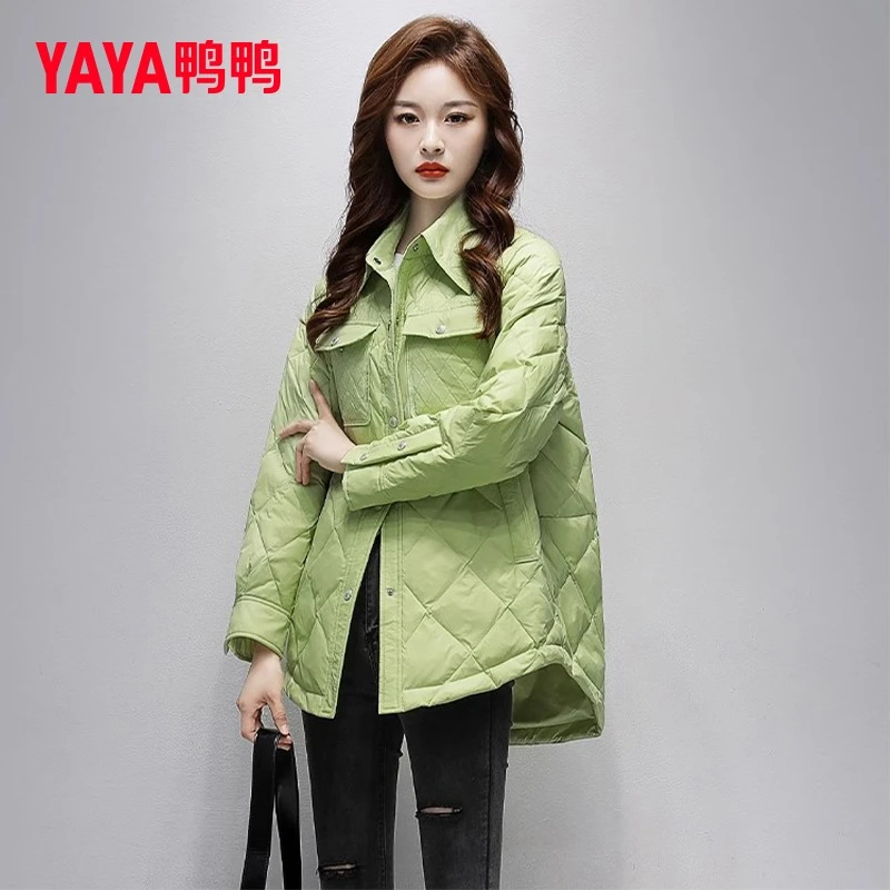YAYA/鸭鸭羽绒服女2025新款秋冬季薄款短款小个子今年流行外套